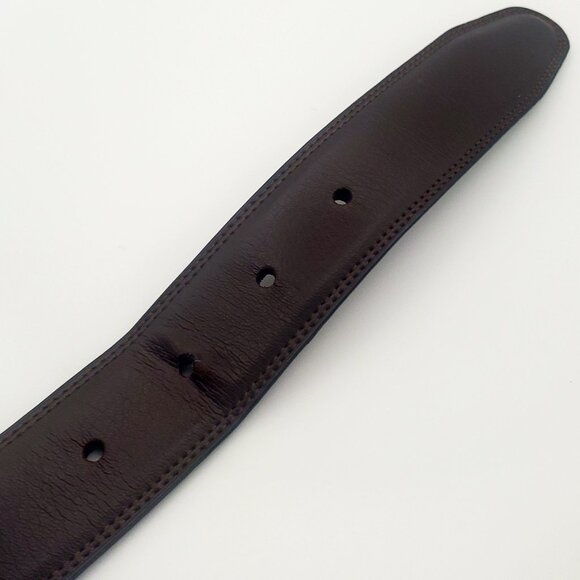 Perry Ellis Reversible Belt Brown & Black Belt Ornate Metal Accent Dressy Casual - Picture 7 of 10